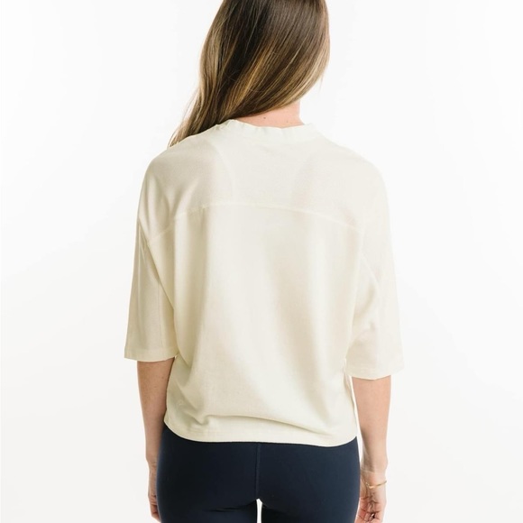 Cream Boyfriend Lounge Mesh T Shirt ZYIA medium NWT 2131 - Picture 4 of 14